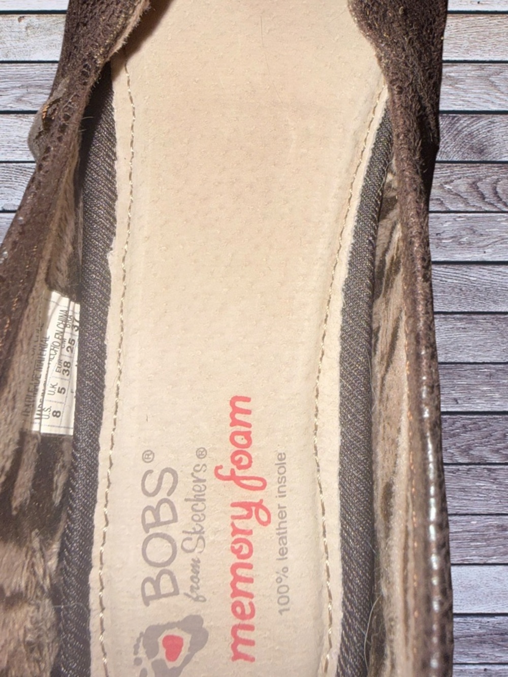 BOBS from Skechers Brown Leather-Look Slip-On Moccasin - Picture 2 of 4